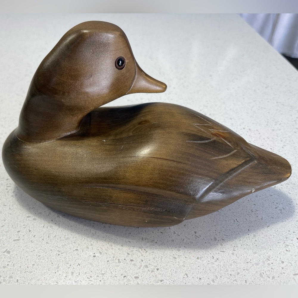Vintage Hand Carved Wooden Bufflehead Duck by Hummel Woodworking. Waterloo 9.5”L